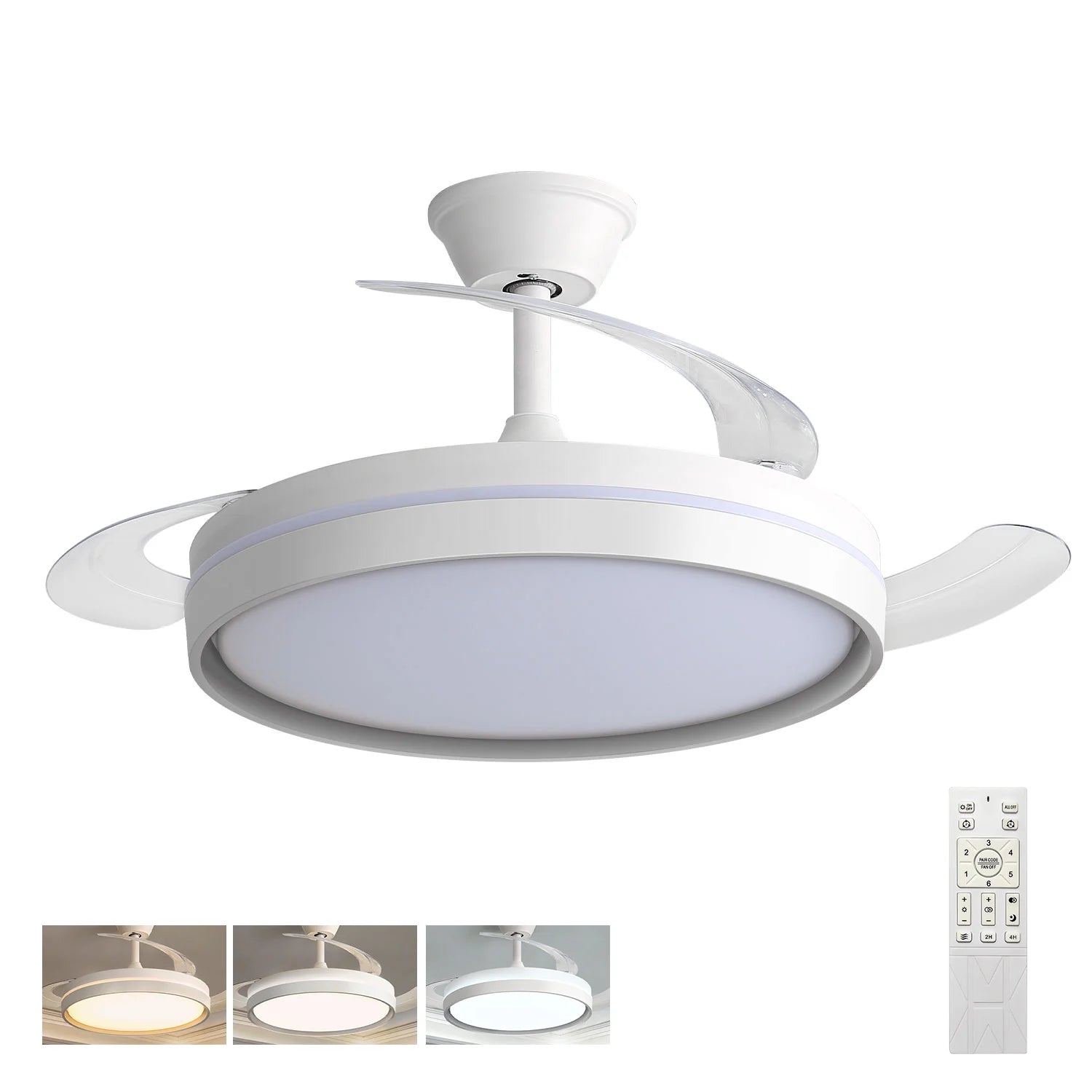 30W Motor DC Ventilador de Techo LED Reversible: 6 Velocidades, 38dB Silencioso, Control Remoto | Miravia Premium - AliExpress 6